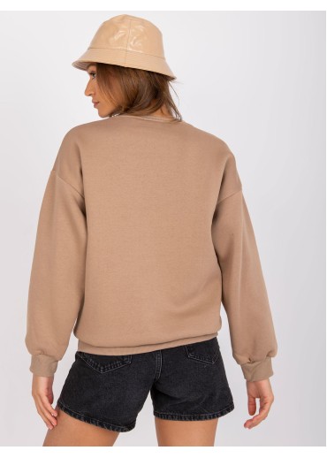 Béžovo hnedá basic mikina