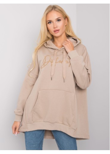 Béžovo hnedá mikina s kapucňou