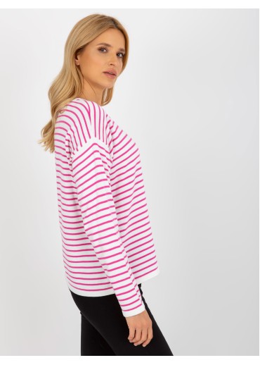 Fialový pruhovaný pulóver