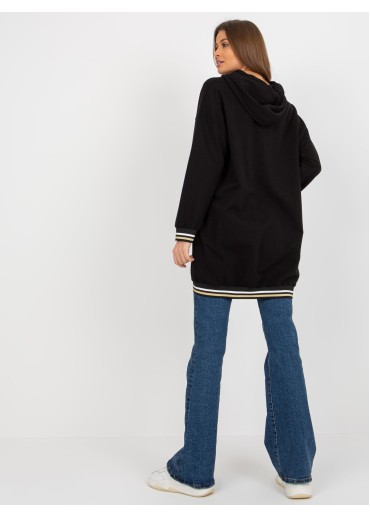 Čierna predĺžená mikina