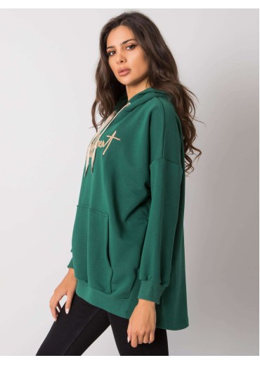 Tmavozelená mikina s kapucňou