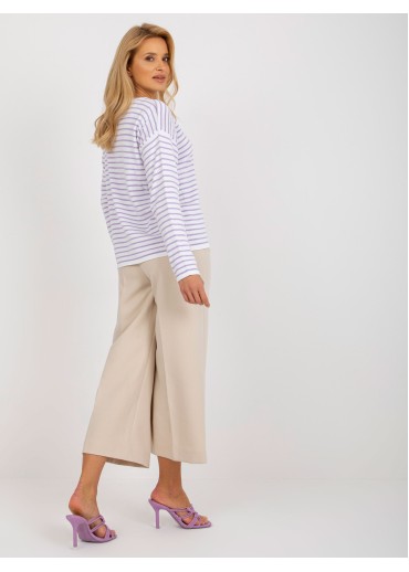 Fialový pruhovaný pulóver