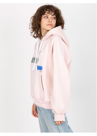 Púdrovo ružová mikina s kapucňou