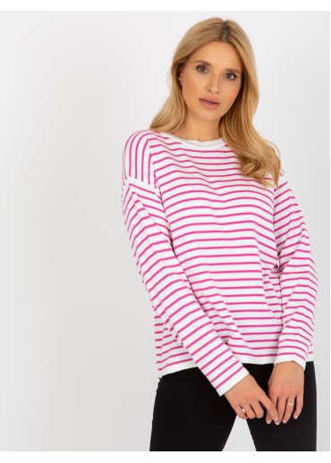 Fialový pruhovaný pulóver