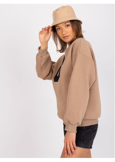 Béžovo hnedá basic mikina