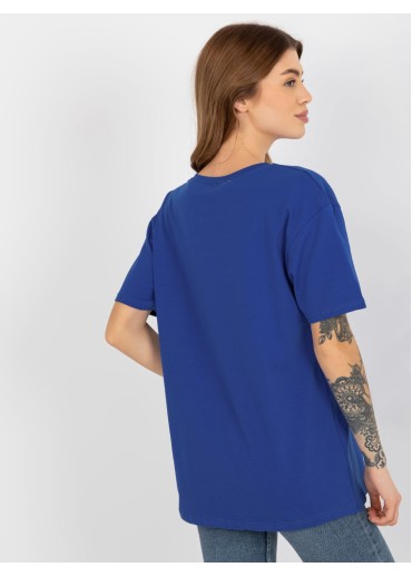 Kobaltovo modré basic tričko s potlačou