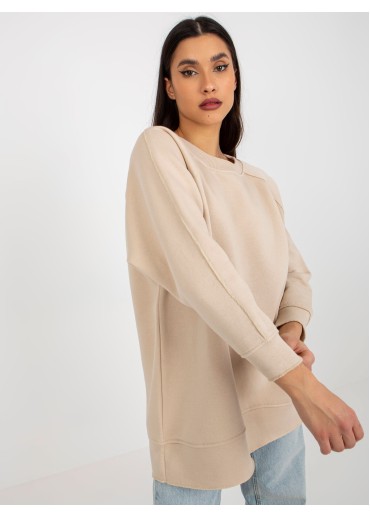 Béžovo hnedá mikinová tunika
