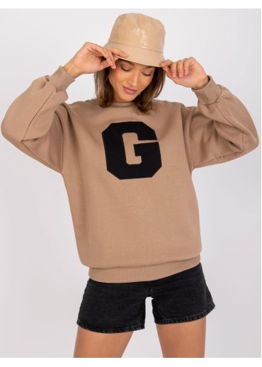 Béžovo hnedá basic mikina