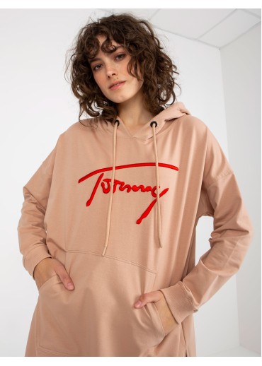 Béžovo hnedá mikina s kapucňou