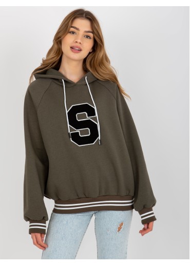 Khaki zelená mikina s kapucňou