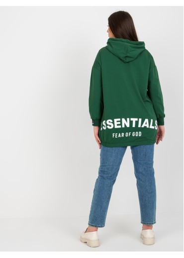 Tmavozelená mikina s kapucňou