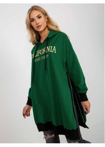 Tmavozelená mikinová tunika