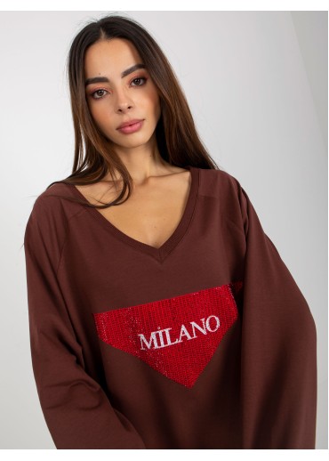 Hnedá mikinová tunika Milano