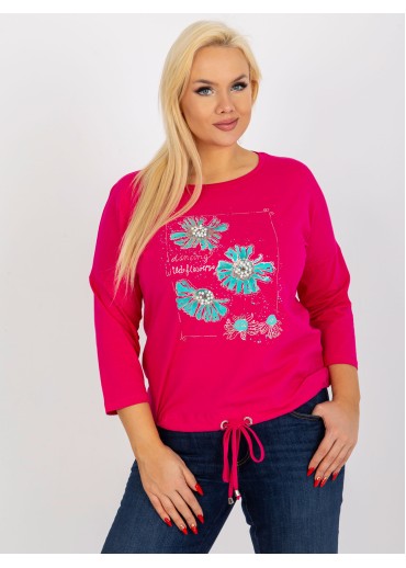 Fuchsiovo ružové tričko s potlačou