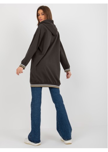 Tmavosivá predĺžená mikina