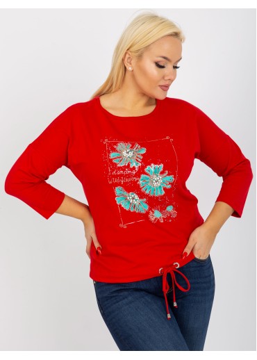 Červené tričko s potlačou