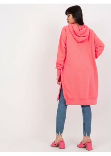 Neónovo ružová dlhá mikina