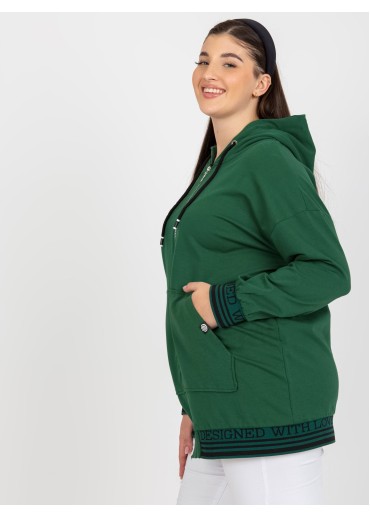 Tmavozelená mikina s kapucňou