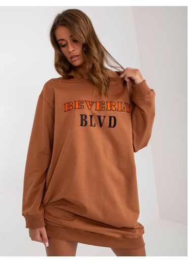 Hnedá predĺžená mikina