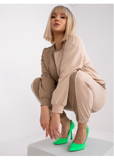 Béžovo hnedá tepláková súprava