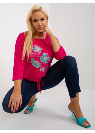 Fuchsiovo ružové tričko s potlačou