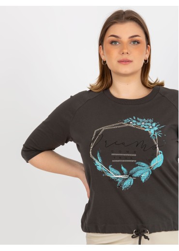 Tmavosivé tričko s potlačou