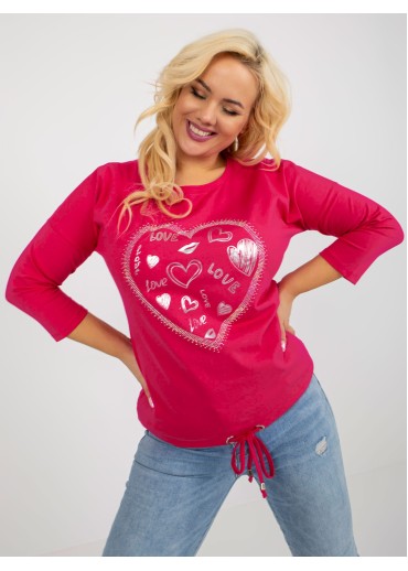 Fuchsiovo ružové tričko Love