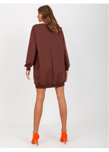 Tmavohnedá predĺžená mikina