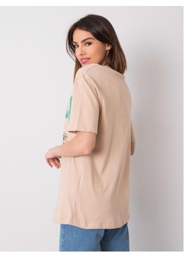 Béžovo hnedé tričko s potlačou