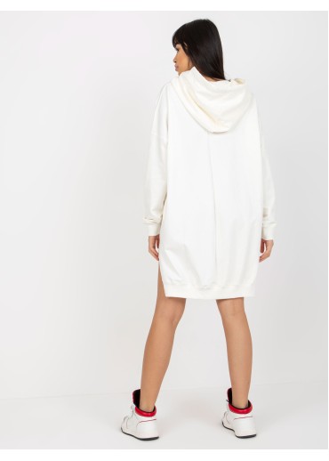 Smotanovo biela mikina s kapucňou