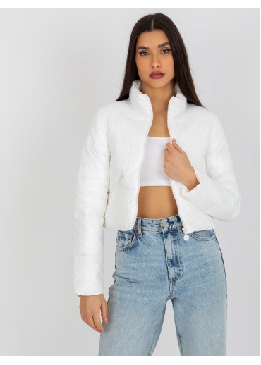 Smotanovo biela crop top bunda