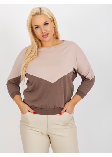 Béžovo hnedé dvojfarebné tričko