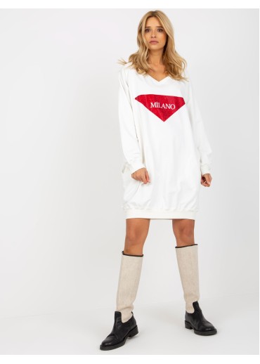 Smotanovo biela mikinová tunika Milano