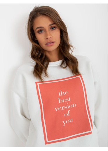 Smotanovo biela mikina s potlačou