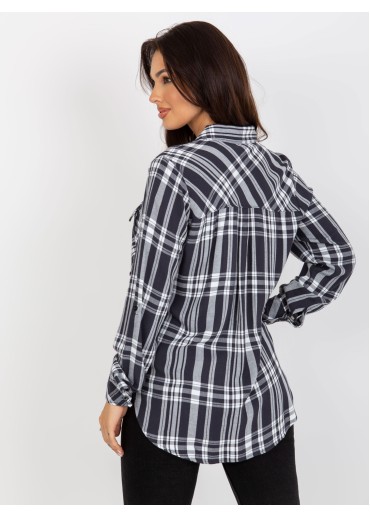 Tmavosivá károvaná blúzka