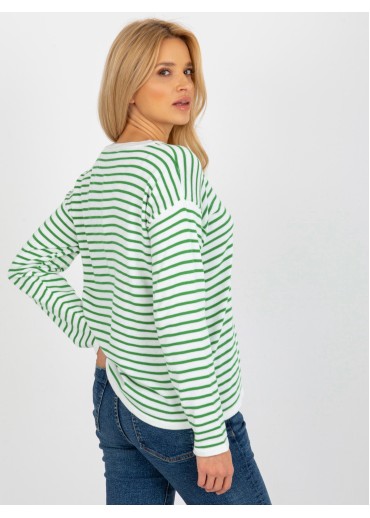 Neónovo zelený pruhovaný pulóver