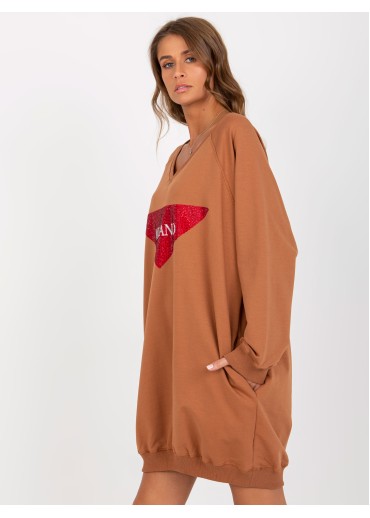 Hnedá mikinová tunika Milano