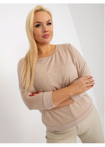 Béžovo hnedé tričko s nápisom