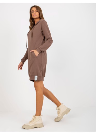 Hnedá mikinová tunika
