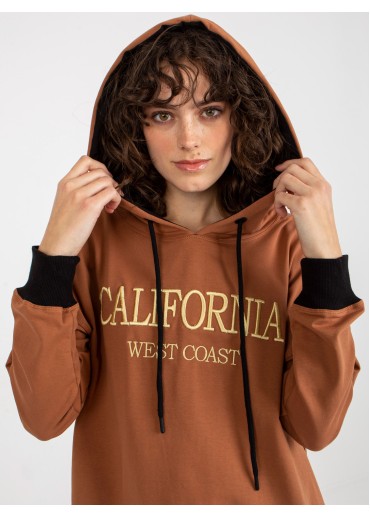 Hnedá mikinová tunika