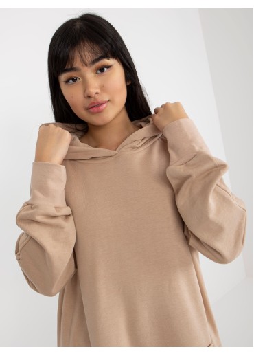 Béžovo hnedá dlhá mikina