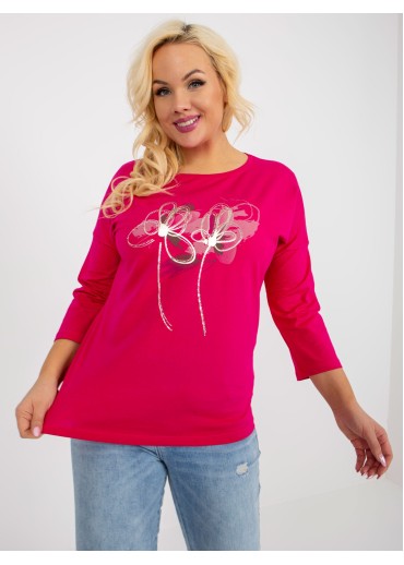 Fuchsiovo ružové tričko s potlačou
