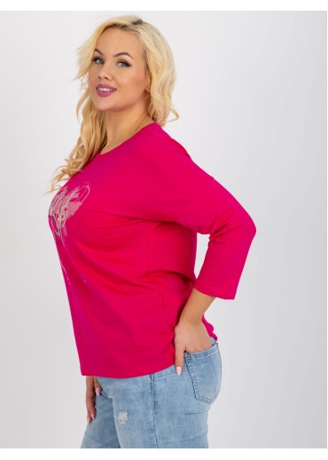 Fuchsiovo ružové tričko s potlačou