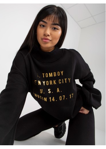 Čierna mikina s potlačou