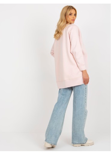 Púdrovo ružová mikinová tunika