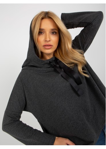 Tmavosivá asymetrická mikina