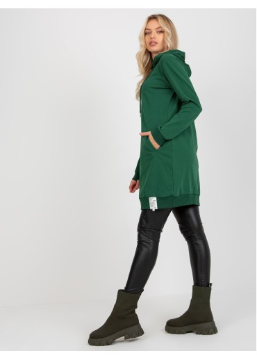 Tmavozelená mikinová tunika