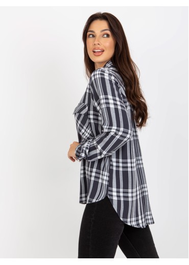 Tmavosivá károvaná blúzka