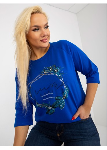 Modré tričko s potlačou