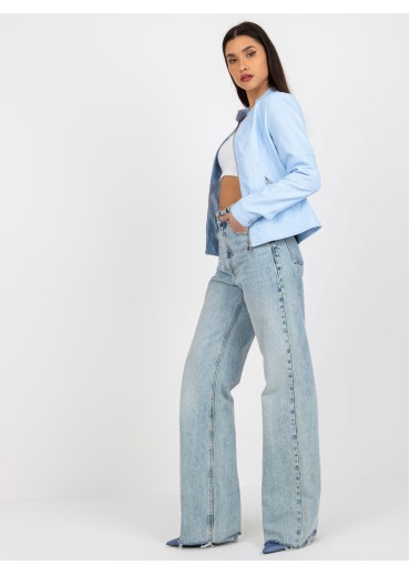 Svetlomodrá koženková bunda